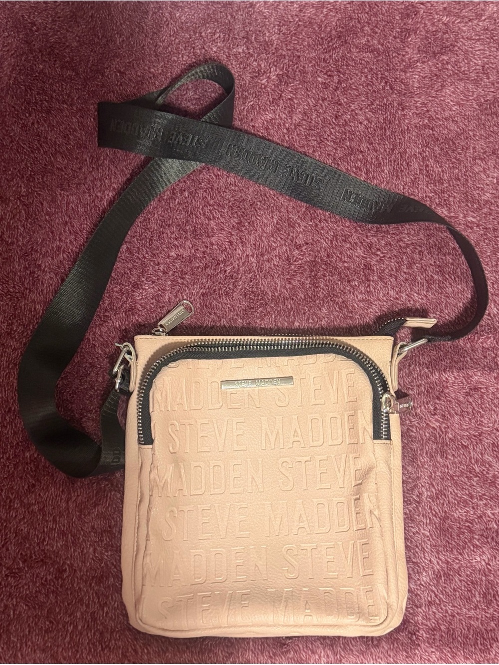 Steve Madden Blush Embossed Logo Crossbody Bag